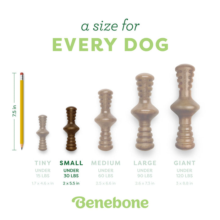 Benebone Zaggler Durable Dog Chew Toy Bacon SM