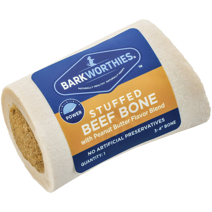 Barkworthies Shin Bone Stuffed With Peanut Butter 3-4 Inches 15 Count - Image 2