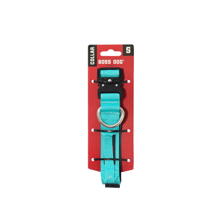 Boss Dog Tactical Adjustable Dog Collar Teal SM 13-15in