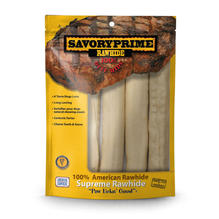 Savory Prime Supreme Rawhide Retriever Roll Natural 10 in 4 pk