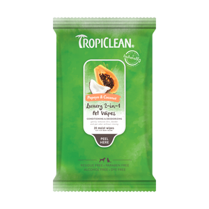 TropiClean Papaya & Coconut Luxury 2-in-1 Pet Wipes 20ct - Image 2