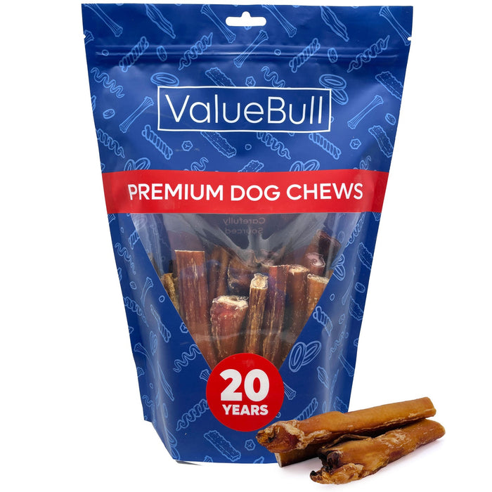 Value Pet Supplies ValueBull Bully Sticks for Large Dogs, Jumbo 4-6 Inch, Varied Shapes, 25 Count