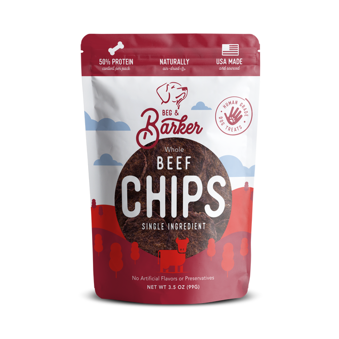 Beg & Barker Beef Heart Chips Dog Treats 3.5oz