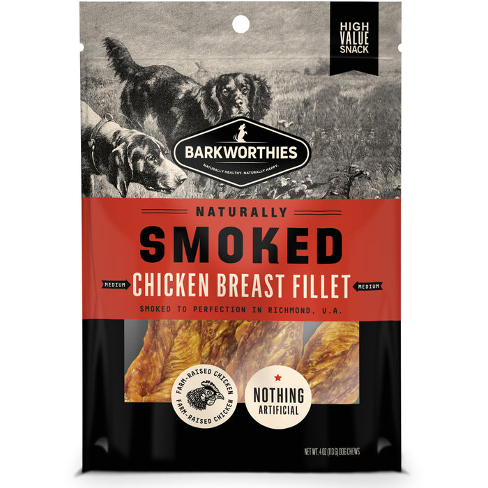 Barkworthies Smoked Chicken Breast Fillet Dog Treat MD 4oz - Image 2