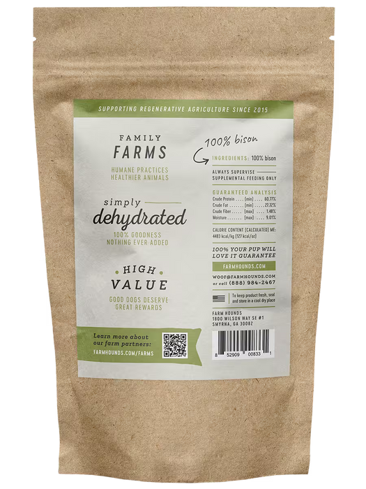Farm Hounds Bison Strips Dog Treats 3.5 oz
