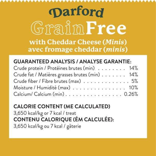 Darford Grain Free Dog Biscuits Cheddar Cheese Recipe Mini 12 oz