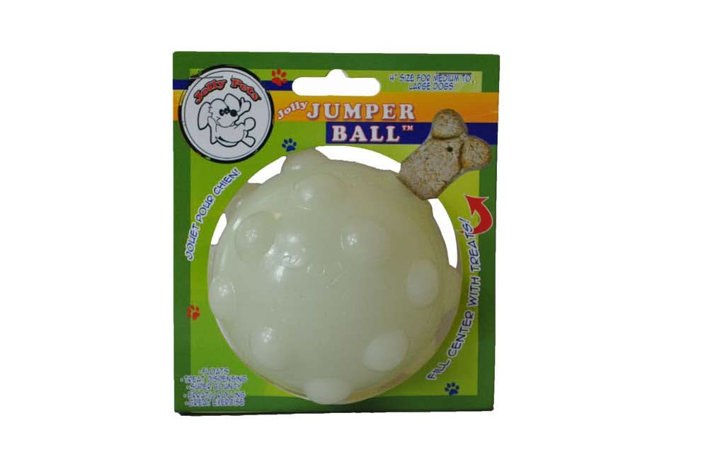 Jolly Pet Jolly Jumper Treat Dispensing Ball Dog Toy Glow-in-the-Dark LG 4in