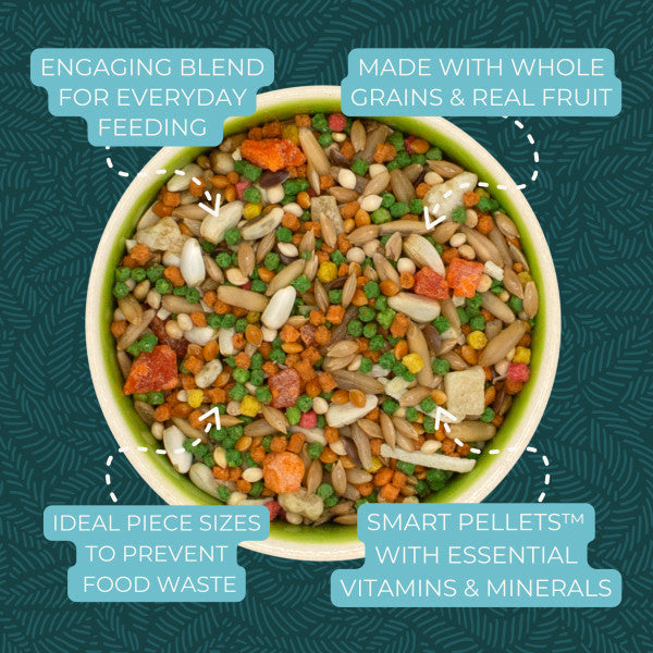 ZuPreem Smart Selects Bird Food for Parrots & Conures - African Greys, Amazons, Eclectus, Small Cockatoos 4lb