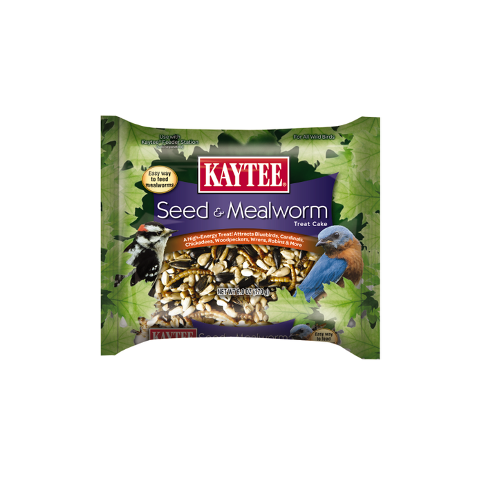 Kaytee Wild Bird Seed & Mealworm Treat Cake, 6 oz