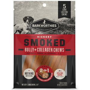 Barkworthies Smoked Bully+Collagen Dog Chew 5-6in/5ct - Image 2