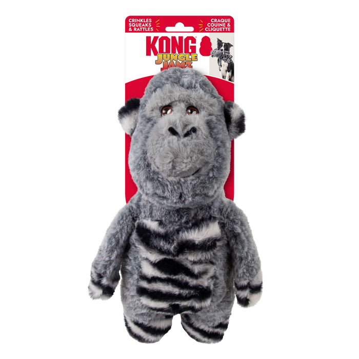KONG Jungle Jamz Gorilla Dog Toy Grey MD/LG - Image 2