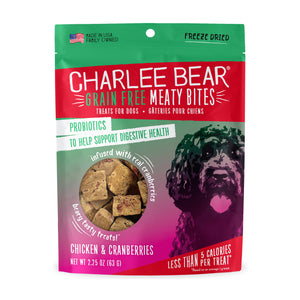 Charlee Bear Meaty Bites Dog Treats Chicken w/Cranberries 2.25oz - Image 2