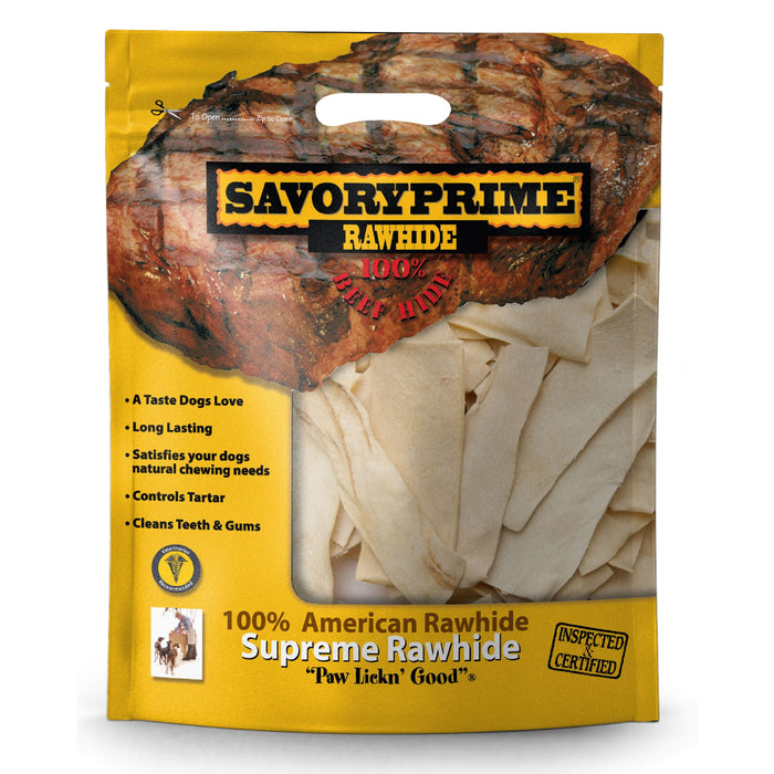Savory Prime Supreme Rawhide Chips Natural 32 oz