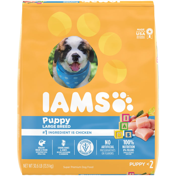 IAMS Smart Large Breed Puppy Dry Dog Food Real Chicken 30.6lb