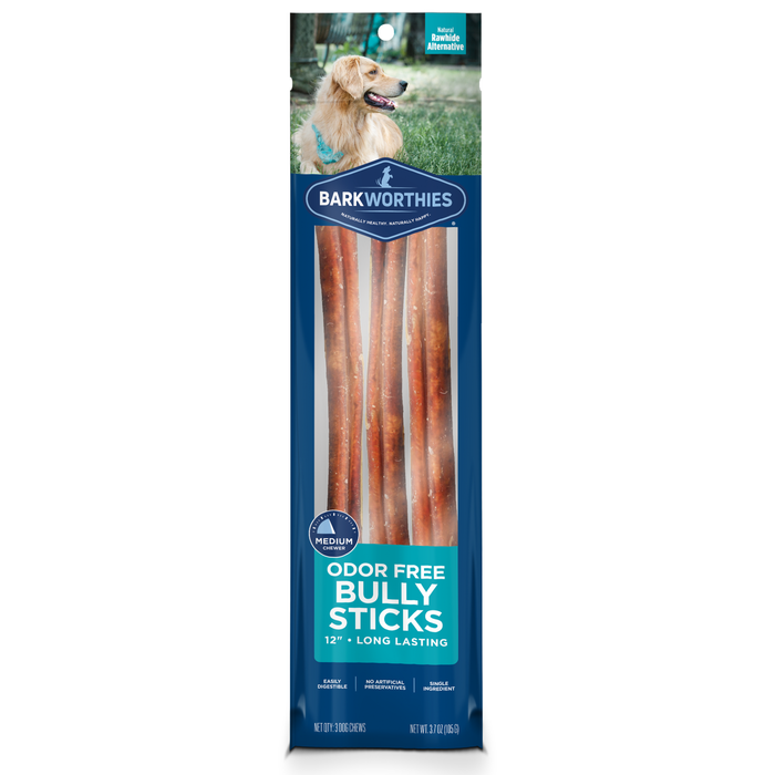 Barkworthies Odor Free Bully Stick 12 Inches 3 Pack - Image 2