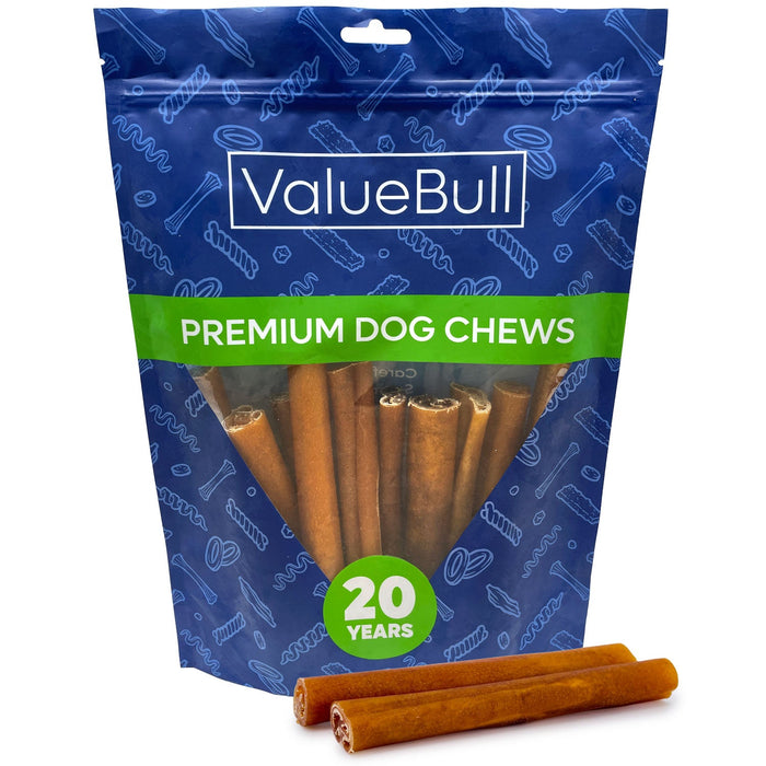 Value Pet Supplies ValueBull Buffalo Collagen Sticks for Dogs, 6 Inch Thick Chews, Natural Long-Lasting Dog Treats, 10 Count