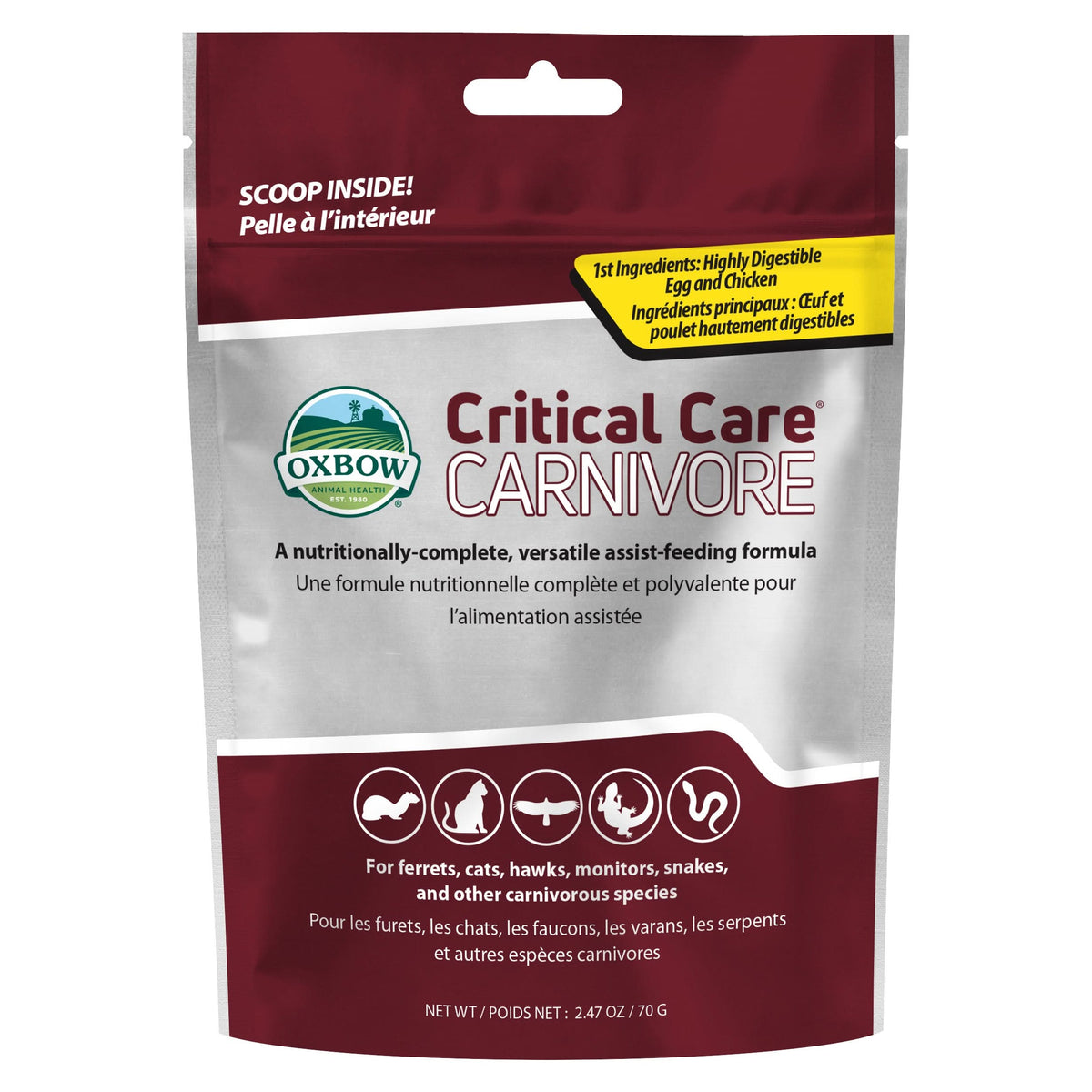 Oxbow Animal Health Critical Care Carnivore Feeding Formula 70g 2.47oz ...