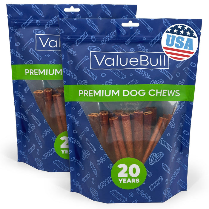 Value Pet Supplies ValueBull USA Collagen Sticks for Dogs, 6 Inch Medium Chews, Natural Long-Lasting Dog Treats, 50 Count