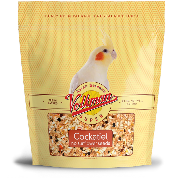 Volkman Seed Company Avian Science Super Cockatiel Bird Treat without Sunflower Seed 4 lb