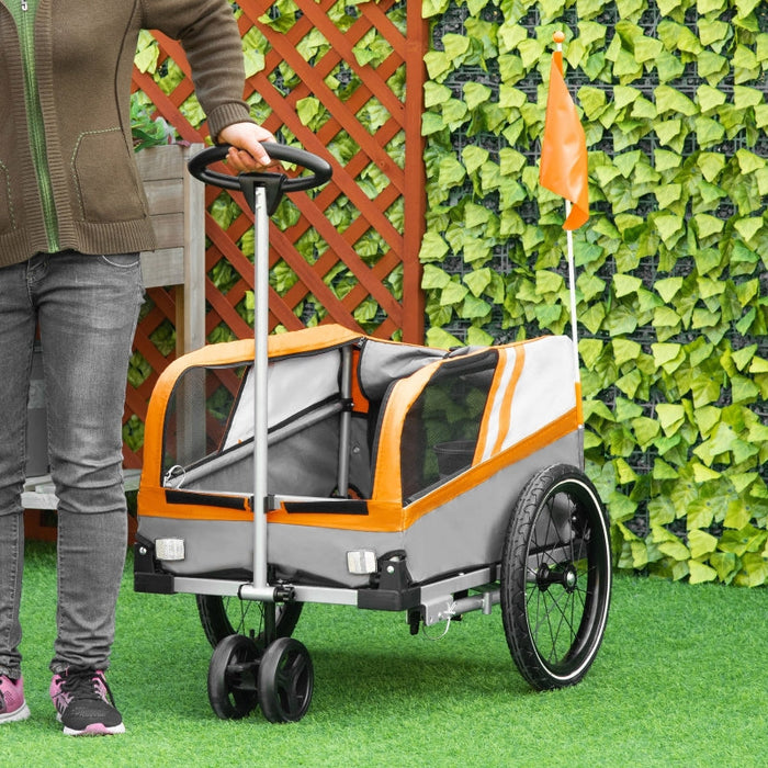 Furr Baby Gifts Pet Bike Trailer 2-in-1 Travel Stroller