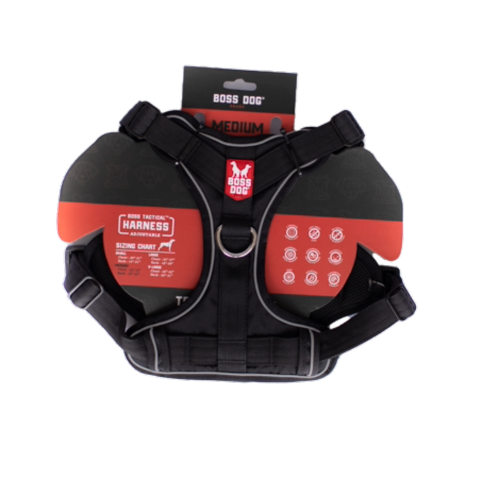 Boss Dog Tactical Dog Harness Black MD