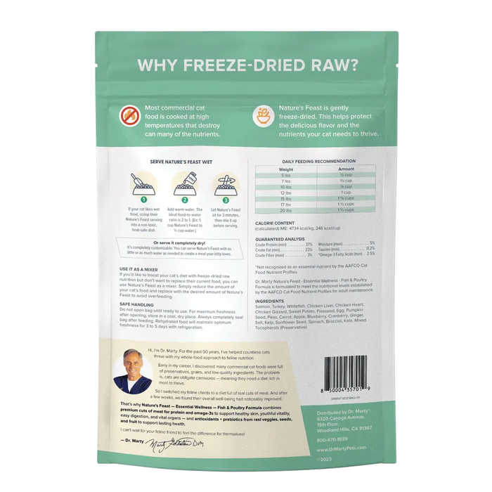 Dr. Marty Natures Feast Freeze Dried Fish & Poultry Cat Pouches