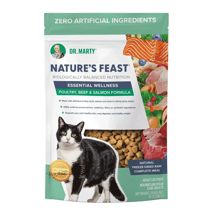 Dr. Marty Nature's Feast Essential Wellness Beef, Salmon and Poultry Freeze Dried Raw Cat Food