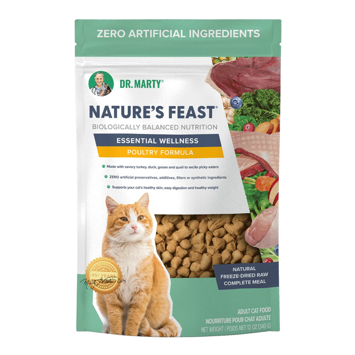 Dr. Marty Nature's Feast Essential Wellness  Poultry Freeze Dried Raw Cat Food