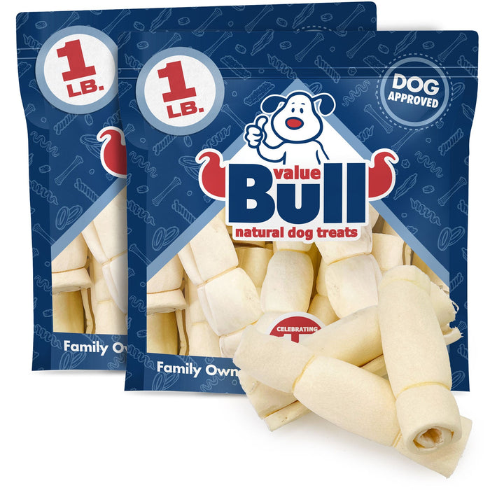 Value Pet Supplies ValueBull Beef Cheek Rolls, Dog Chews, Varied Shapes, 6 Inch - 2 lbs
