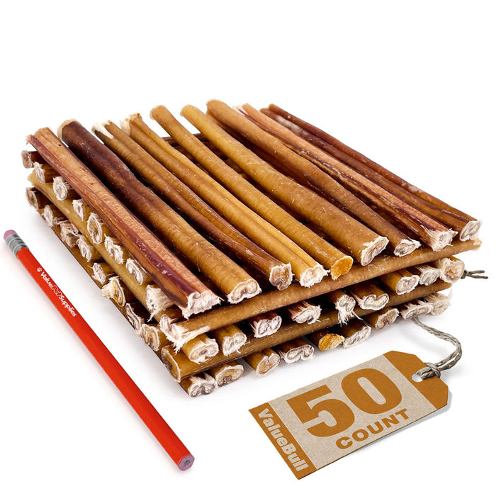 Value Pet Supplies ValueBull USA Bully Sticks for Small Dogs, Thin 6 Inch, 50 Count