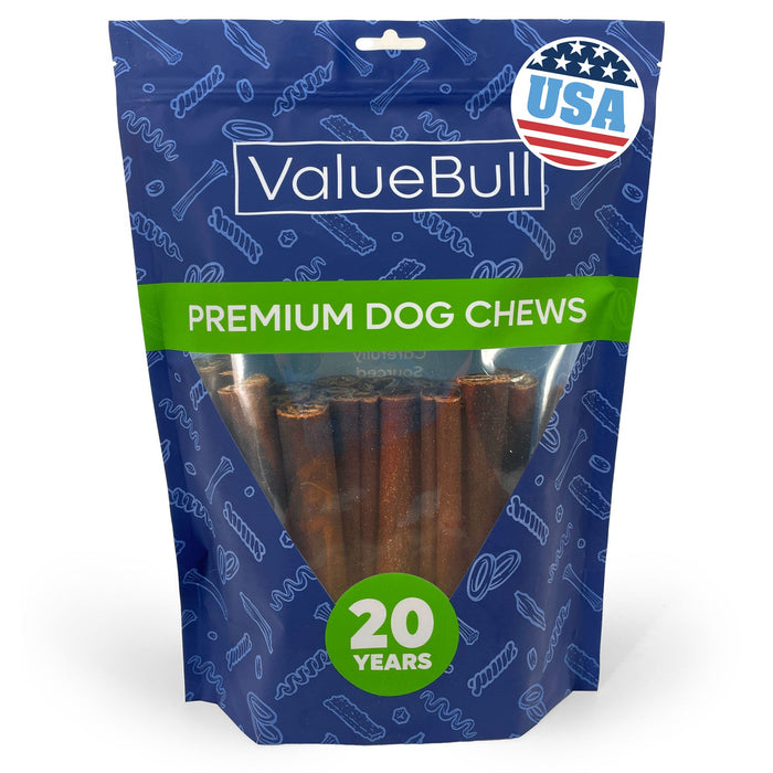 Value Pet Supplies ValueBull USA Collagen Sticks for Dogs, 6 Inch Thick Chews, Natural Long-Lasting Dog Treats, 25 Count