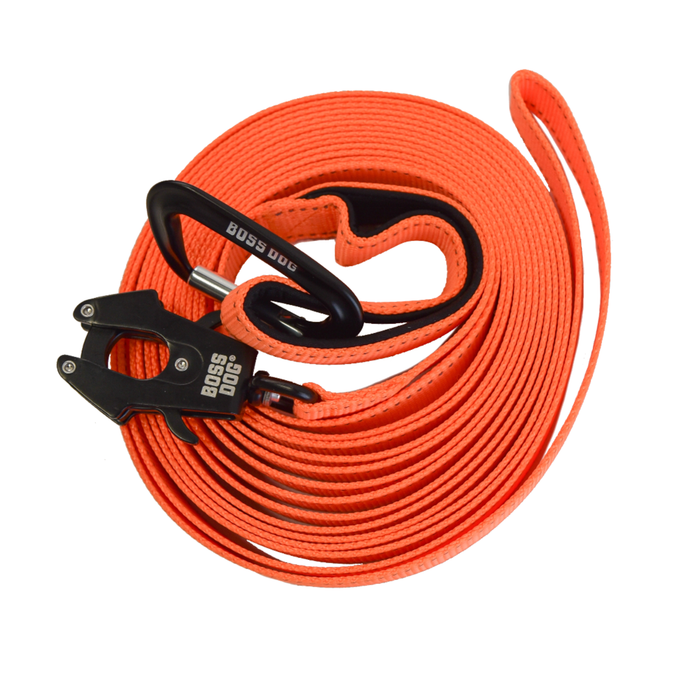 Boss Dog Tactical Nylon Tracking Dog Leash Hunter Orange 20ft