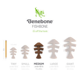 Benebone 2-Pack Fishbone & Wishbone Dog Chew Toy Bacon MD|20 PK