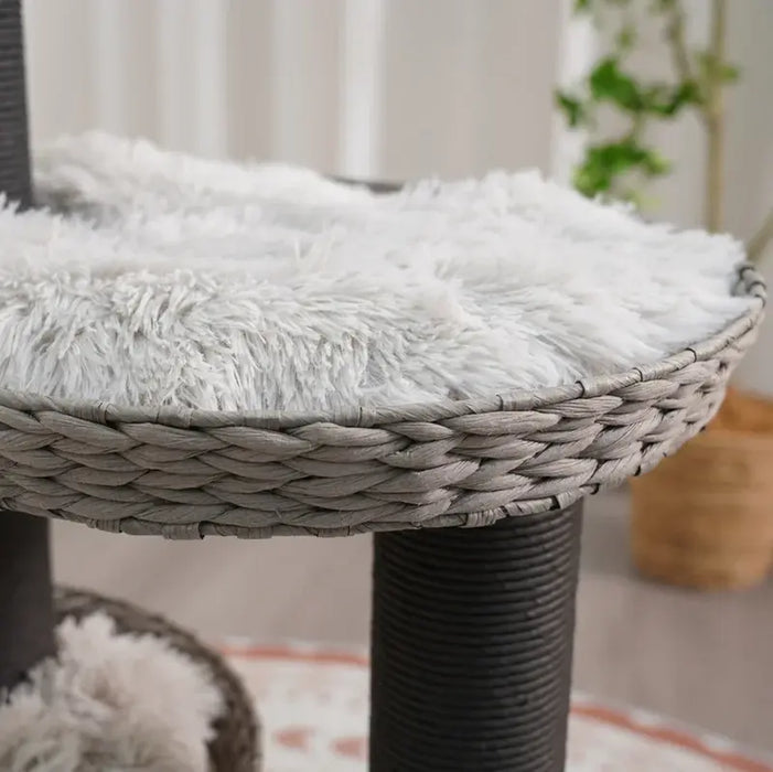 PetPals Tundra 3-Level Cat Tree Ivory 50in