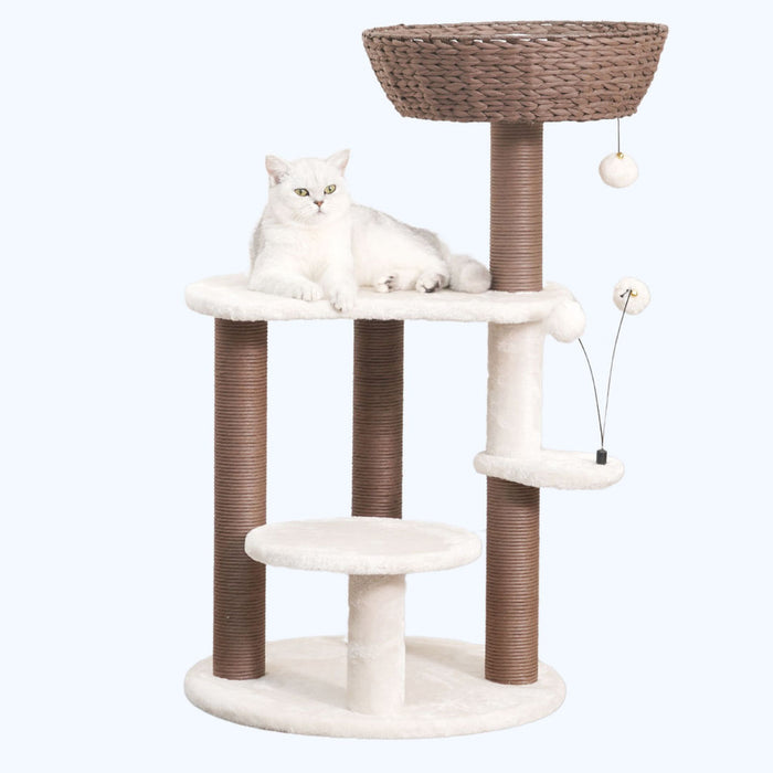 PetPals Quartz 5-Level Cat Tree Brown & Cream 35in