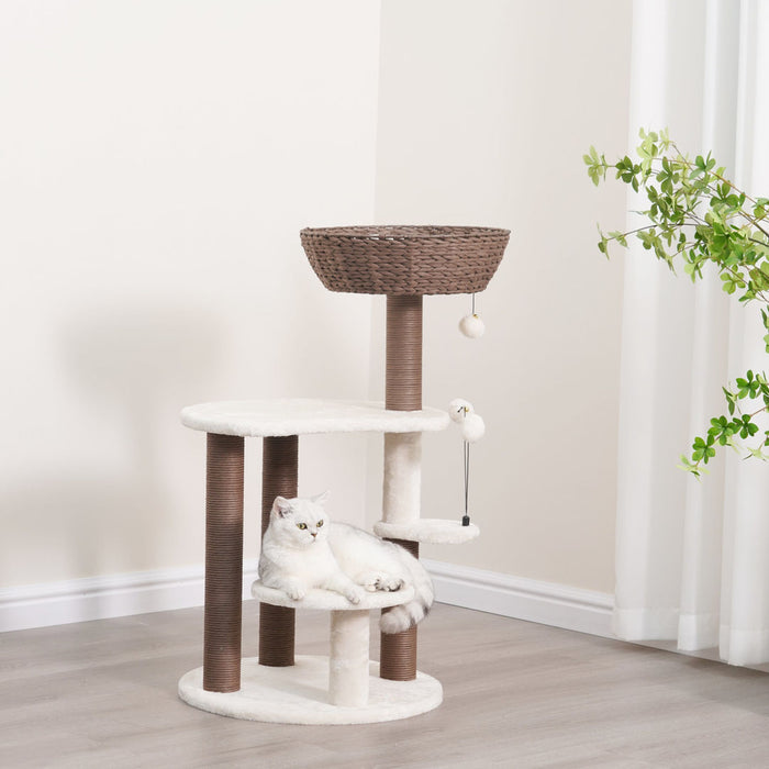 PetPals Quartz 5-Level Cat Tree Brown & Cream 35in