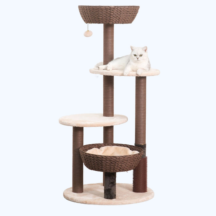 PetPals Pharaoh 5-Level Cat Tree Brown & Cream 48in