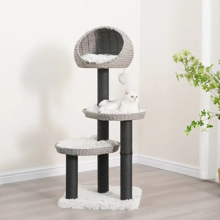 PetPals Tundra 3-Level Cat Tree Ivory 50in