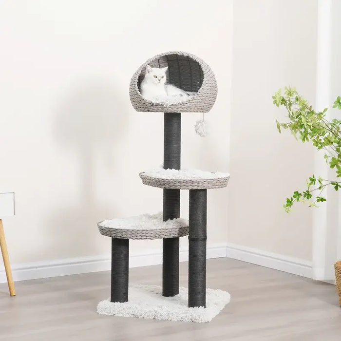 PetPals Tundra 3-Level Cat Tree Ivory 50in