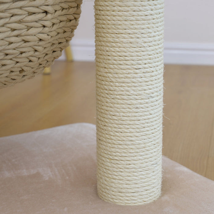 PetPals Cozy 2-Level Cat Perch Tree Beige & Cream 23in