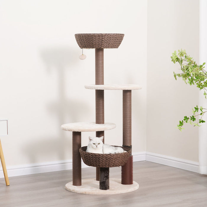 PetPals Pharaoh 5-Level Cat Tree Brown & Cream 48in