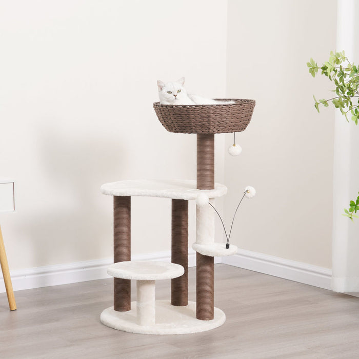 PetPals Quartz 5-Level Cat Tree Brown & Cream 35in
