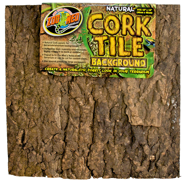 Zoo Med Natural Cork Tile Background Brown 18in X 18in LG