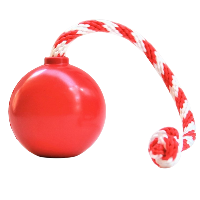 SodaPup USA-K9 Cherry Bomb Durable Rubber Chew Tug Toy Red