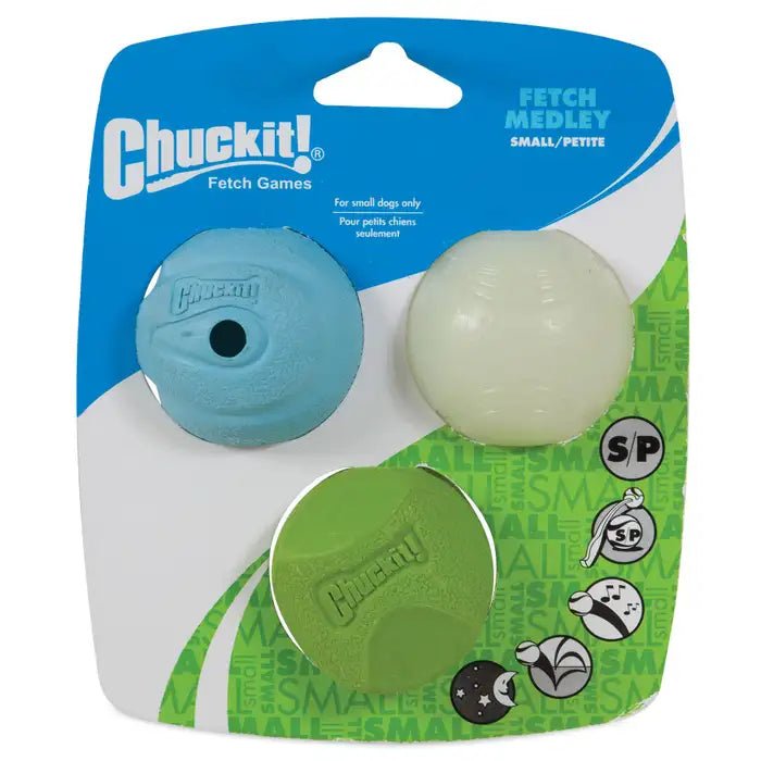 Chuckit! Fetch Ball Medley - Pack of 3 (Small) - 660048001560