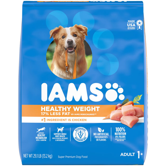 IAMS Healthy Weight Adult Dry Dog Food Real Chicken 29.1lb