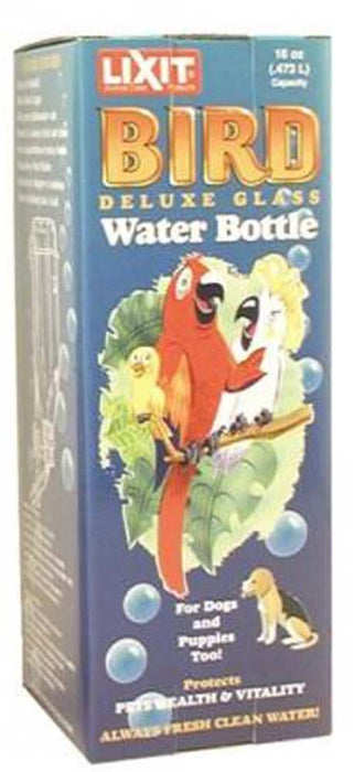 Lixit Glass Bottle with Holder Clear