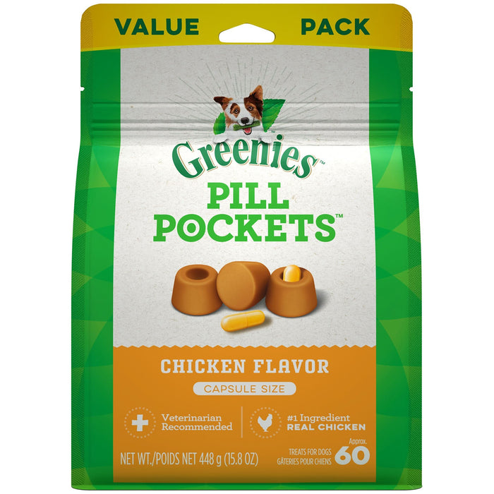 Greenies Pill Pockets for Capsules Chicken 60ct 15.8 oz