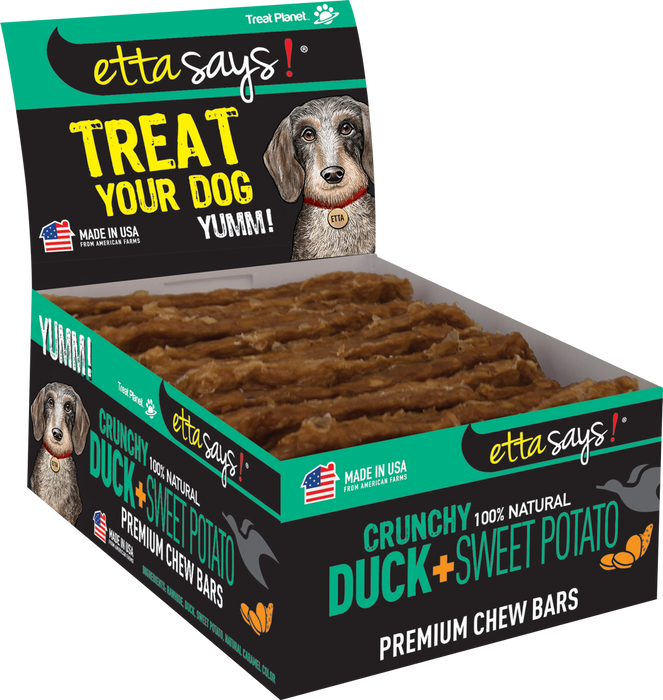 Etta Says! Premium Crunchy Bars Duck & Sweet Potato Dog Treats 12 pk