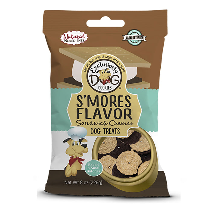 Exclusively Pet S'mores Flavor Sandwich Cremes Dog Treats 8 oz